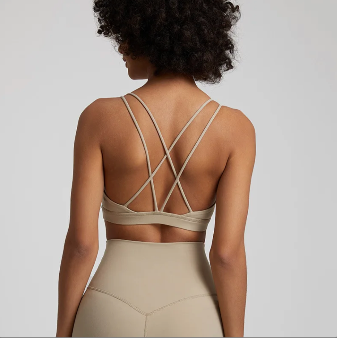 Dandy Active Strappy Back Sports Bra Color Silver Slate