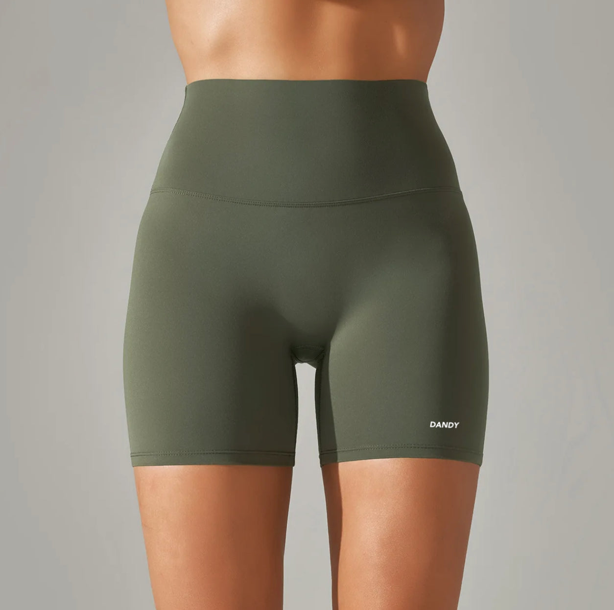 High Waist Biker Shorts Color Forest Green